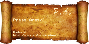 Press Anatol névjegykártya